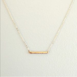 Gold filled hammered texture bar necklace/bracelet